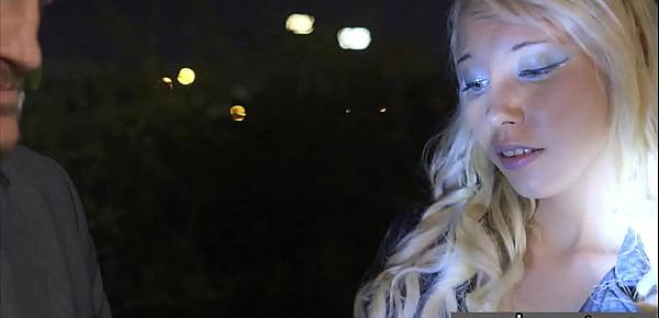  Glam euro teen gets doublepenetrated outdoors